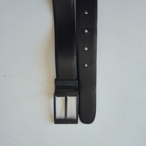 Perry Ellis Black Leather Belt Bag